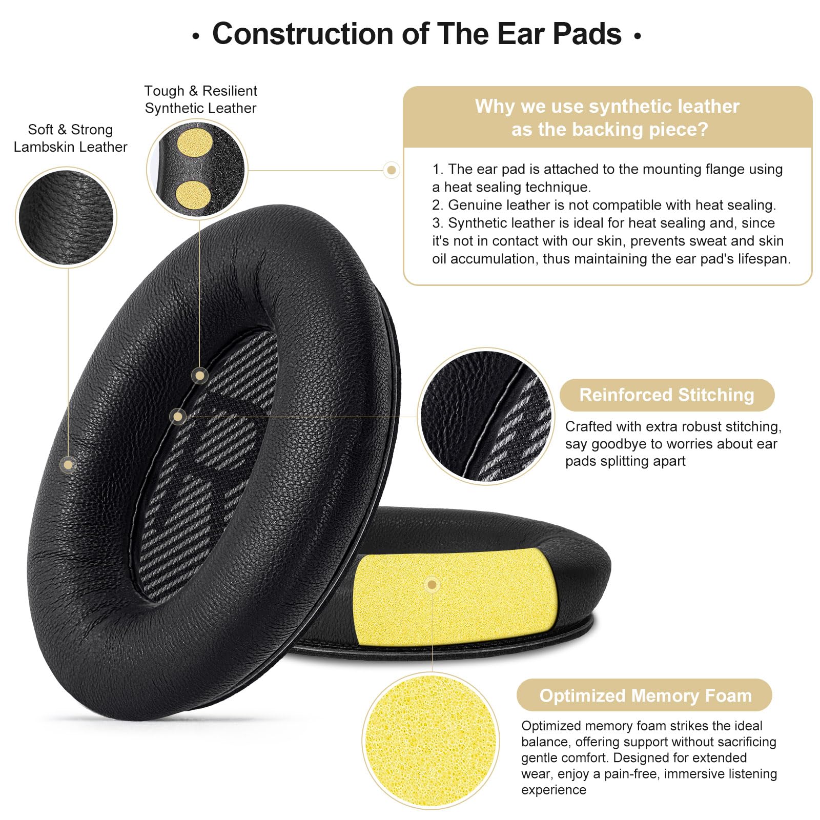 Amazon.co.jp: Aurivor 本革 交換用 イヤーパッド カバー に適用 Bose